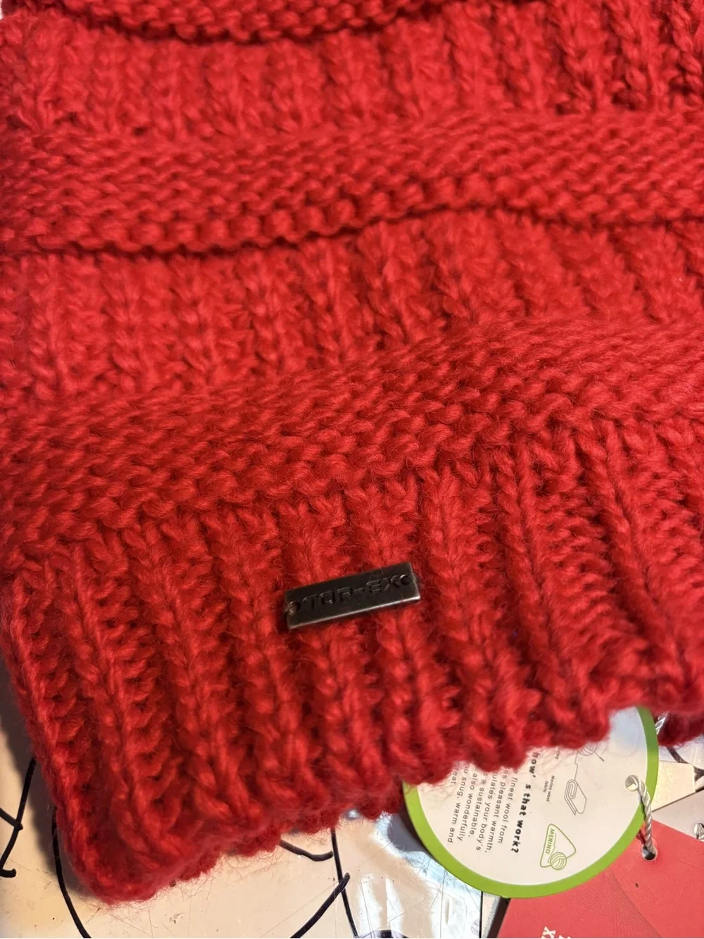 TOP-EX 100% Merino Wool Slouchy Pom Beanie